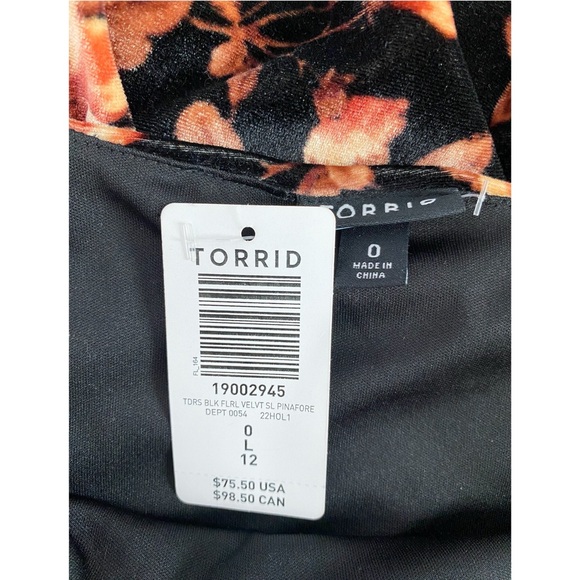 NWT Torrid Floral Velvet Mini Dress L Black Whimsigoth‎ Fairy Grunge Romantic - Picture 10 of 10